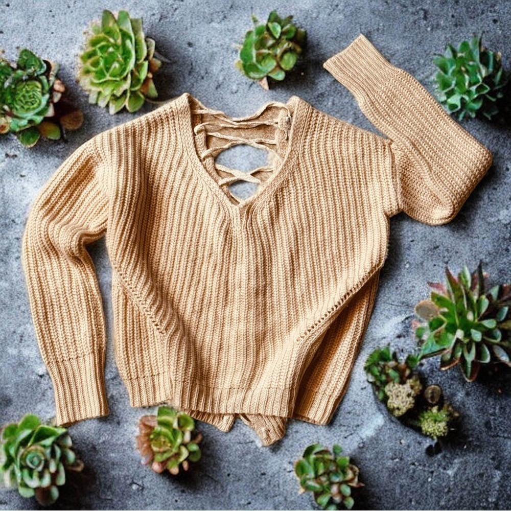 American Rag Sweater Lace Up Back